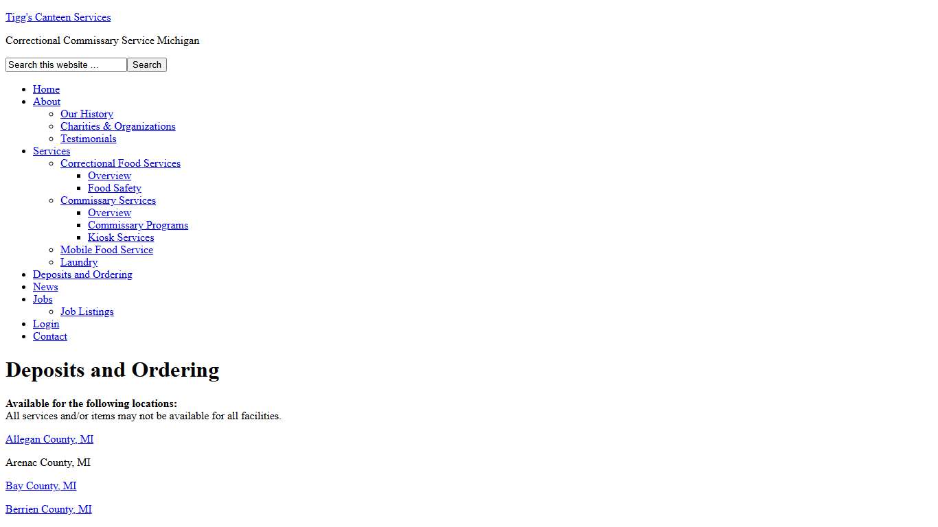 Commissary Purchase Menus - Commissary Online Orders